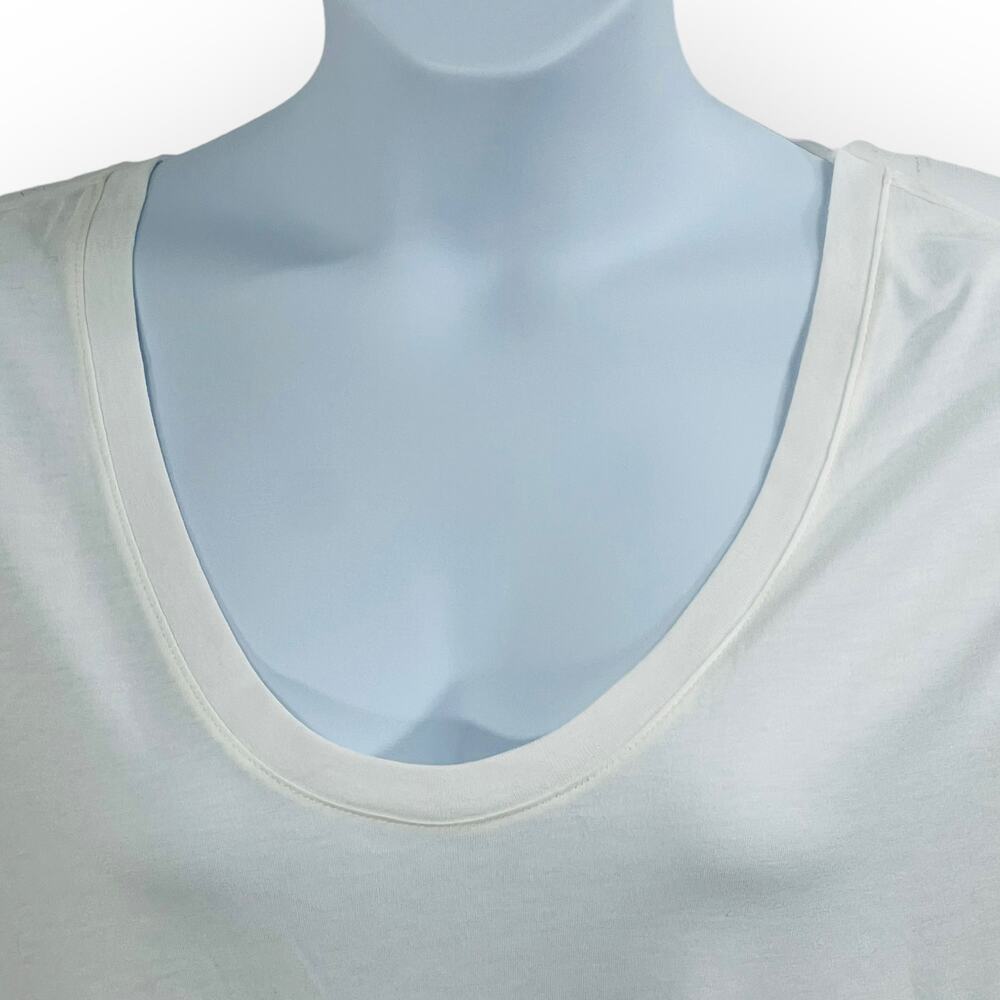 A New Day White V Neck T Shirt Size 3X Plus Cotton Short Sleeve Relaxed Fit NWT - Picture 5 of 9